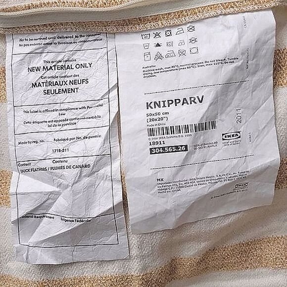 IKEA Knipparv woven striped square pillow cases - Picture 6 of 10